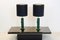 Mid-Century Modern Green and Brass Table Lamps, Set of 2 5