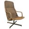 Wicker and Chrome Model 514 Lounge Chair by Dirk van Sliedregt for Gebroeders Jonkers Noordwolde, 1970s 1