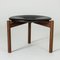 Leather and Rosewood Stool by Uno & Östen Kristiansson for Luxus, 1960s, Image 1