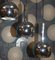 Large Vintage Chrome Cascade Ceiling Lamp with 8 Domes 4