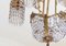 Vintage Art Nouveau Style Italian Brass Chandelier with Swarovski Crystals, 1950s 6