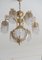 Vintage Art Nouveau Style Italian Brass Chandelier with Swarovski Crystals, 1950s 4