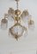 Vintage Art Nouveau Style Italian Brass Chandelier with Swarovski Crystals, 1950s, Image 4