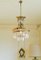 Vintage Empire Style Italian Chandelier with Porcelain Flowers and Crystal Pendants, 1950s 9