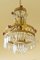 Vintage Empire Style Italian Chandelier with Porcelain Flowers and Crystal Pendants, 1950s 1
