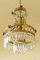 Vintage Empire Style Italian Chandelier with Porcelain Flowers and Crystal Pendants, 1950s, Image 1