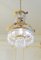 Vintage Empire Style Italian Chandelier with Porcelain Flowers and Crystal Pendants, 1950s, Image 2