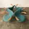 Turquoise Model 3207 Butterfly Armchairs by Arne Jacobsen for Fritz Hansen, 1990s, Set of 4 2