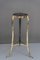 Art Deco Hammered Plant Stand with Black Glass, 1920s 1