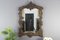 Dunkelbrauner Wandspiegel aus geschnitztem Holz im Rokoko-Stil 2