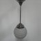 Art Deco Ribbed Glass Globe Ceiling Lamp, 1930s 8