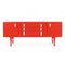 Red Lacquered Wood Console Table, 1960s 1