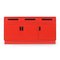 Rot Lackiertes Sideboard aus Holz mit 3 Türen und 3 Schubladen, 1960er 1
