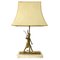 Vintage Neoclassical Marble Foot Table Lamp with Egyptian Warrior 1