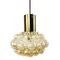 Mid-Century Glass and Brass Bubble Pendant Lamp by Helena Tynell and Heinrich Gantenbrink for Glashütte Limburg 1