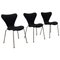 Black Model 3107 Butterfly Dining Chairs by Arne Jacobsen for Fritz Hansen, 1970s, Set of 3, Image 1