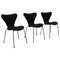 Chaises de Salon Papillon Modèle 3107 Noires par Arne Jacobsen pour Fritz Hansen, 1970s, Set de 3 1