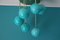 Mid-Century Short 6-Light Chandelier in Brass and Turquoise Blue Murano Glass Globes, 1980s 10