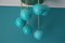 Mid-Century Short 6-Light Chandelier in Brass and Turquoise Blue Murano Glass Globes, 1980s, Image 10