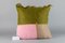 Pastellfarbenes Mohair Patchwork Kissen von Dinsh London 1