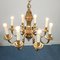 Gold and Metal 8-Light Chandelier, 1970s 2