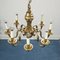 Gold and Metal 8-Light Chandelier, 1970s 1