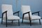 Italian Walnut and Beige Velvet Lounge Chairs, 1950s, Set of 2, Image 1