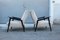 Italian Walnut and Beige Velvet Lounge Chairs, 1950s, Set of 2, Image 8