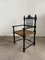 Mid-century Portuguese Black Painted Wood and Straw Living Room Set, 1960s, Set of 6 12