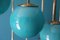Mid-Century Long Turquoise Blue Murano Glass Staircase Chandelier, 1980s 15