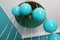 Mid-Century Long Turquoise Blue Murano Glass Staircase Chandelier, 1980s 8