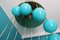Mid-Century Long Turquoise Blue Murano Glass Staircase Chandelier, 1980s, Image 8