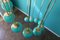 Mid-Century Long Turquoise Blue Murano Glass Staircase Chandelier, 1980s, Image 5
