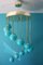Mid-Century Long Turquoise Blue Murano Glass Staircase Chandelier, 1980s, Image 11