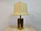 French Brass, Chrome, and Leather Table Lamp from Maison Jansen, 1970s 7