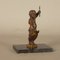 Antique Bronze Putti Sculpture with Shield and Staff on Marble Base 5