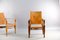 Vintage Cognac Leather Safari Lounge Chairs by Wilhelm Kienzle for Wohnbedarf, Set of 2 11