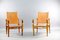 Vintage Cognac Leather Safari Lounge Chairs by Wilhelm Kienzle for Wohnbedarf, Set of 2 10