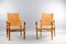 Vintage Cognac Leather Safari Lounge Chairs by Wilhelm Kienzle for Wohnbedarf, Set of 2 1