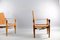 Vintage Cognac Leather Safari Lounge Chairs by Wilhelm Kienzle for Wohnbedarf, Set of 2 13