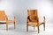 Vintage Cognac Leather Safari Lounge Chairs by Wilhelm Kienzle for Wohnbedarf, Set of 2 7