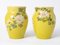 Jarrones japoneses antiguos de cerámica Awaji esmaltada en amarillo. Juego de 2, Imagen 3