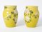 Antike japanische gelb glasierte Awaji Keramikvasen, 2er Set 4