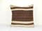 Turkish Hemp Rug Cushion Cover in Off-White with Woven Stripes, Image 1