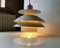 Vintage Danish White Pendant Lamp from Jeka, 1970s, Imagen 3