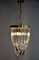 Mid-Century Italian Brass and Crystal Pendant Light Ceiling Lamp from Venini 8