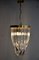 Mid-Century Italian Brass and Crystal Pendant Light Ceiling Lamp from Venini, Image 8