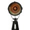 Vintage Industrial Tripod Wood, Green Metal, and Glass Spot Floor Lamp, Image 3