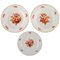 Antique Meissen Porcelain Plates with Orange Hand-Painted Flowers, Set of 3 1
