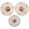 Antique Meissen Porcelain Plates with Orange Hand-Painted Flowers, Set of 3, Image 1